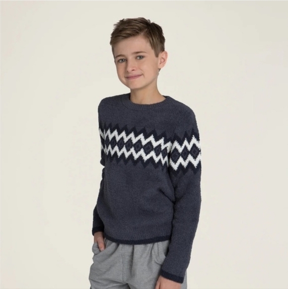 Barefoot Dreams Other - Barefoot Dreams Cozy Nordic Pullover Sweater in Pacific Blue Size 6/7